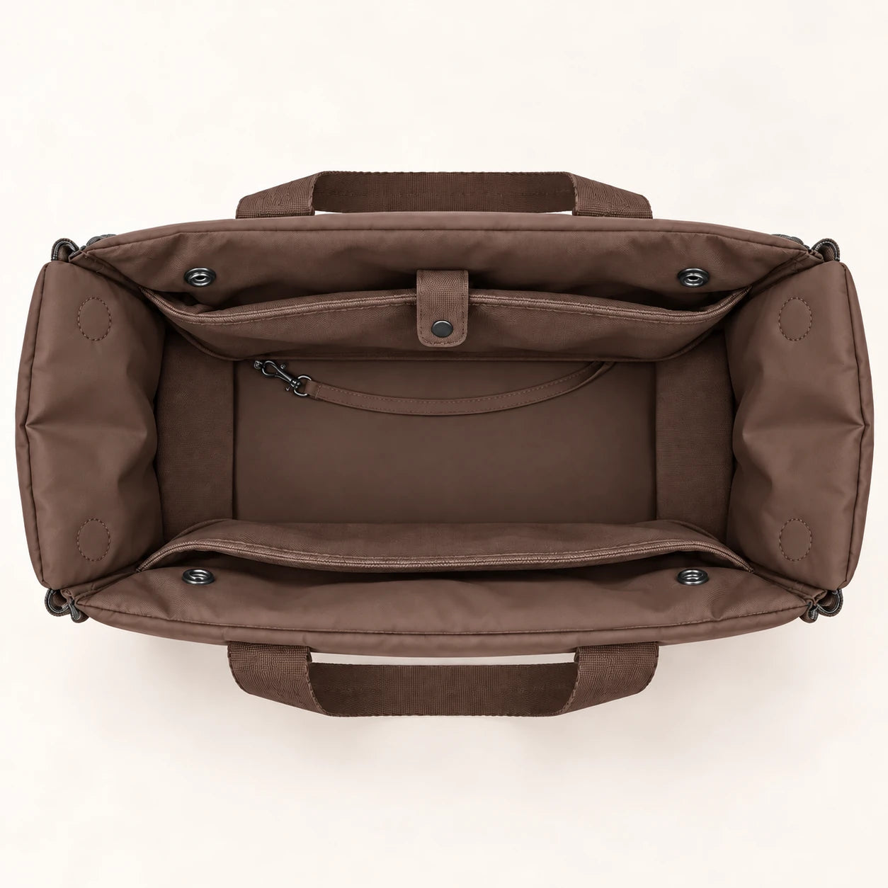 The Together Carrier - Mocha - Interior compartments and safety tether