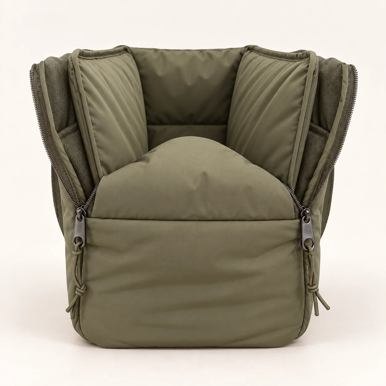 The Together Carrier - Olive - Open side with folded padded flap